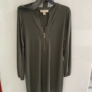Michael Kors Olive Dress with Gold Accent